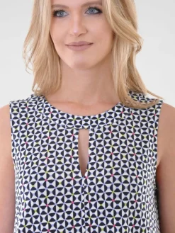 Navigazione Kleider<Damen Jerseykleid blau bedruckt