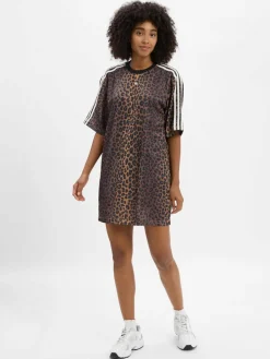 adidas Originals Kleider<Damen Jerseykleid braun schwarz gemustert