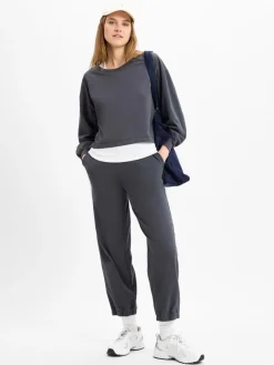 american vintage Hosen<Damen Jogginghose - Fazy grau uni