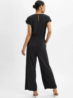 zero Hosen<Damen Jumpsuit schwarz uni