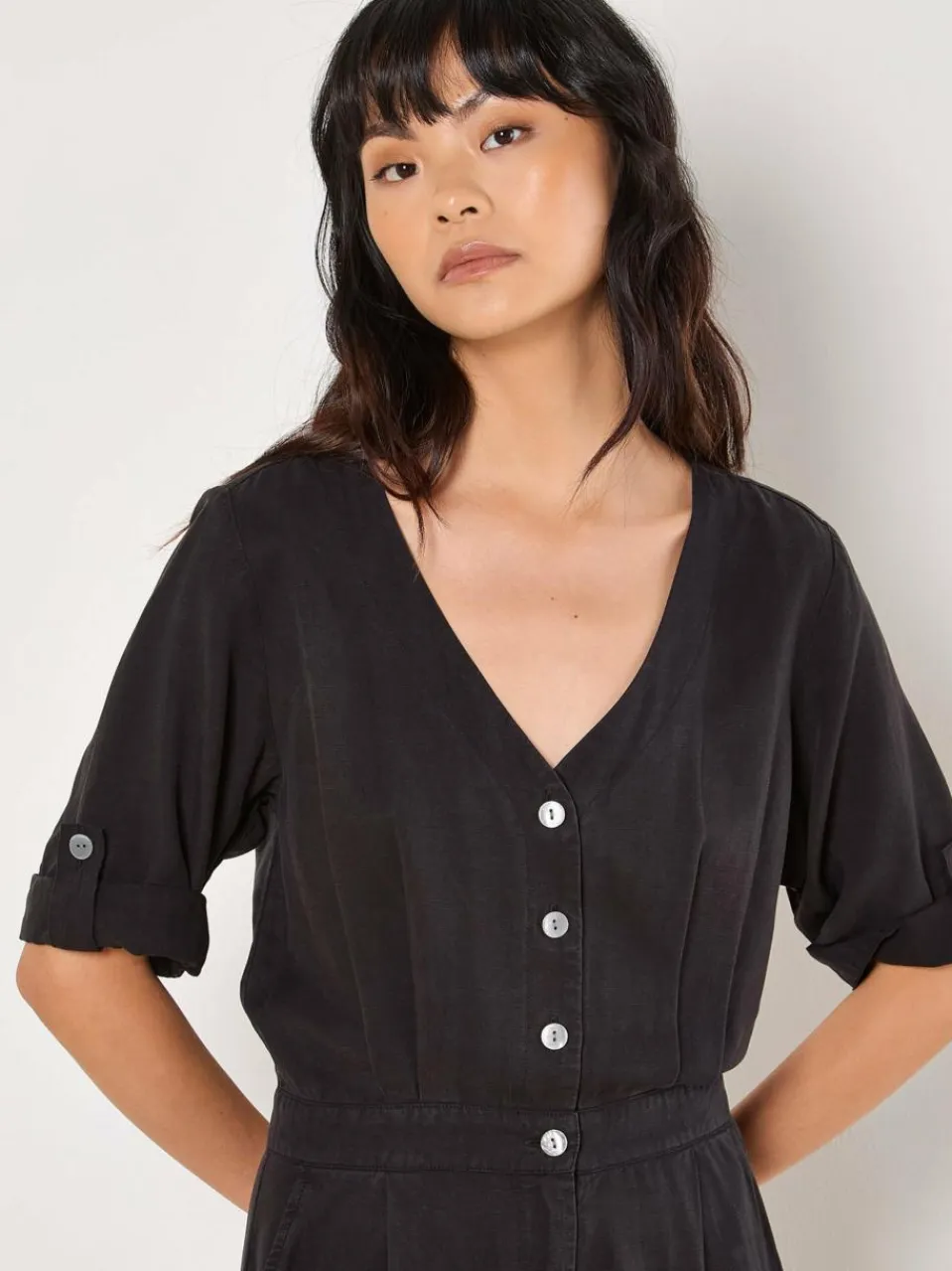 Apricot Hosen<Damen Jumpsuit schwarz uni