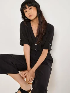 Apricot Hosen<Damen Jumpsuit schwarz uni