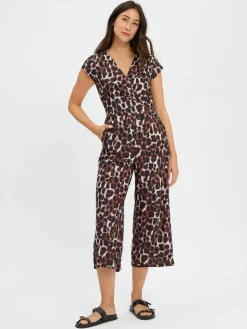 Betty & Co Hosen<Damen Jumpsuit nougat schwarz gemustert