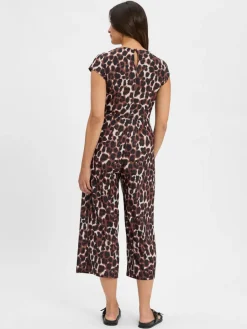 Betty & Co Hosen<Damen Jumpsuit nougat schwarz gemustert