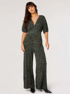 Apricot Hosen<Damen Jumpsuit khaki gemustert