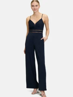 Vera Mont Hosen|Kleider<Damen Jumpsuit marine blau uni