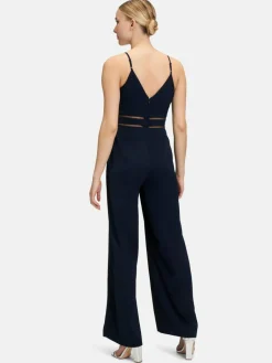 Vera Mont Hosen|Kleider<Damen Jumpsuit marine blau uni