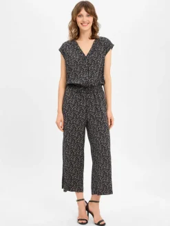 Opus Hosen<Damen Jumpsuit - Moneli marine schlamm gemustert