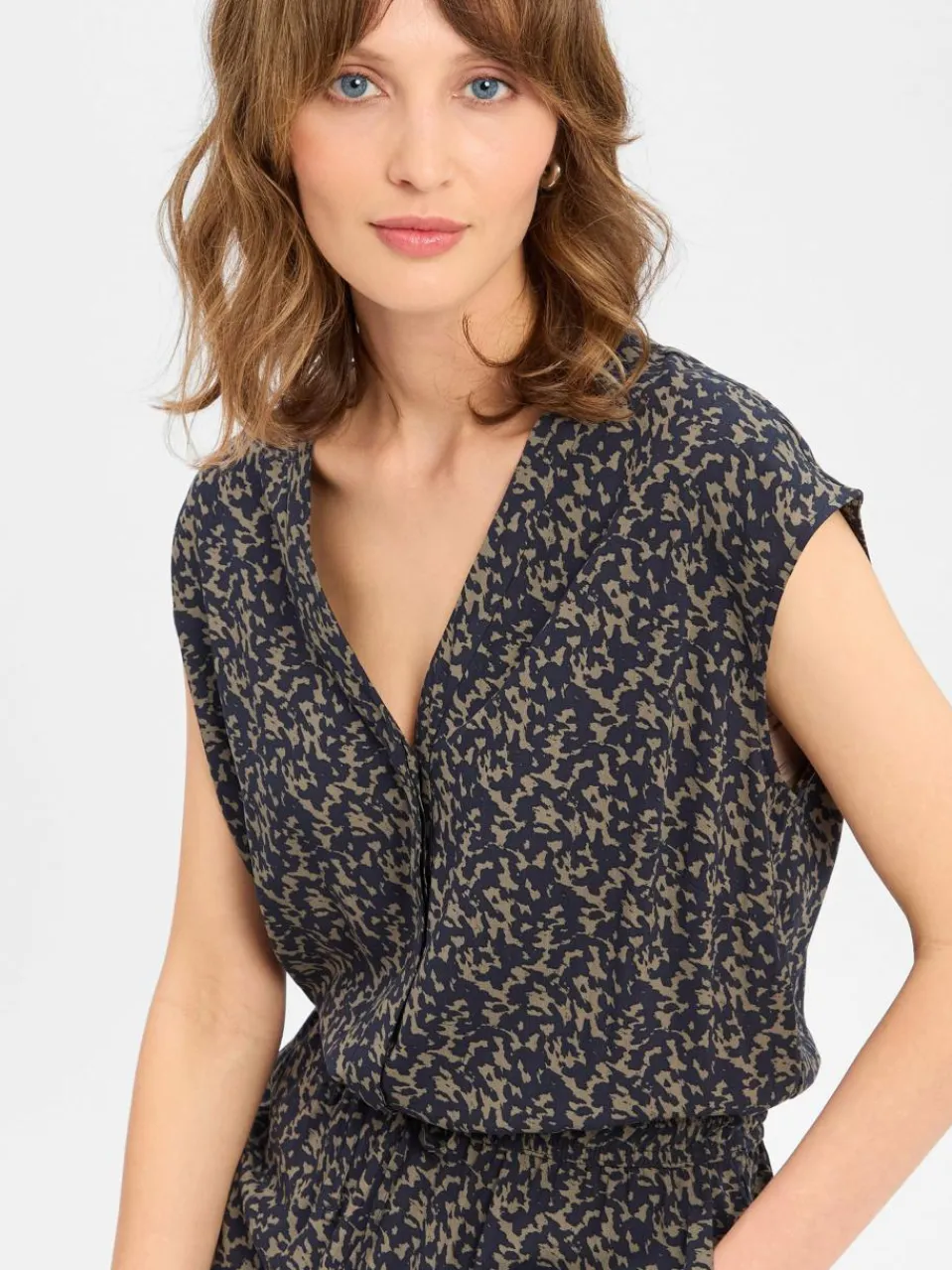 Opus Hosen<Damen Jumpsuit - Moneli marine schlamm gemustert