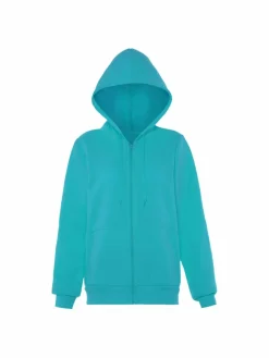 MyMo Sweatshirts & Sweatjacken<Damen Kapuzenjacke türkis uni