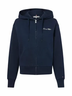 Tommy Hilfiger Sweatshirts & Sweatjacken<Damen Kapuzenjacke marine strukturiert