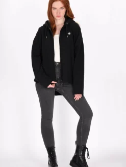 Dreimaster Sweatshirts & Sweatjacken<Damen Kapuzenjacke schwarz uni