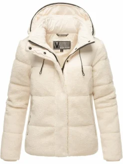 Marikoo Jacken & Westen<Damen Kapuzenplüschjacke - Kaguraa 16 weiß uni