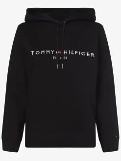 Tommy Hilfiger Sweatshirts & Sweatjacken<Damen Kapuzenpullover schwarz uni