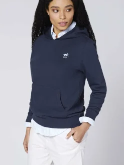 Polo Sylt Sweatshirts & Sweatjacken<Damen Kapuzenpullover marine blau uni