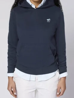 Polo Sylt Sweatshirts & Sweatjacken<Damen Kapuzenpullover marine blau uni