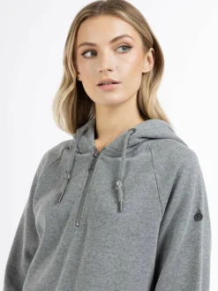 Dreimaster Sweatshirts & Sweatjacken<Damen Kapuzenpullover grau uni