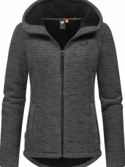 Ragwear Sweatshirts & Sweatjacken<Damen Kapuzenstrickjacke - Lyshka Melange grau meliert