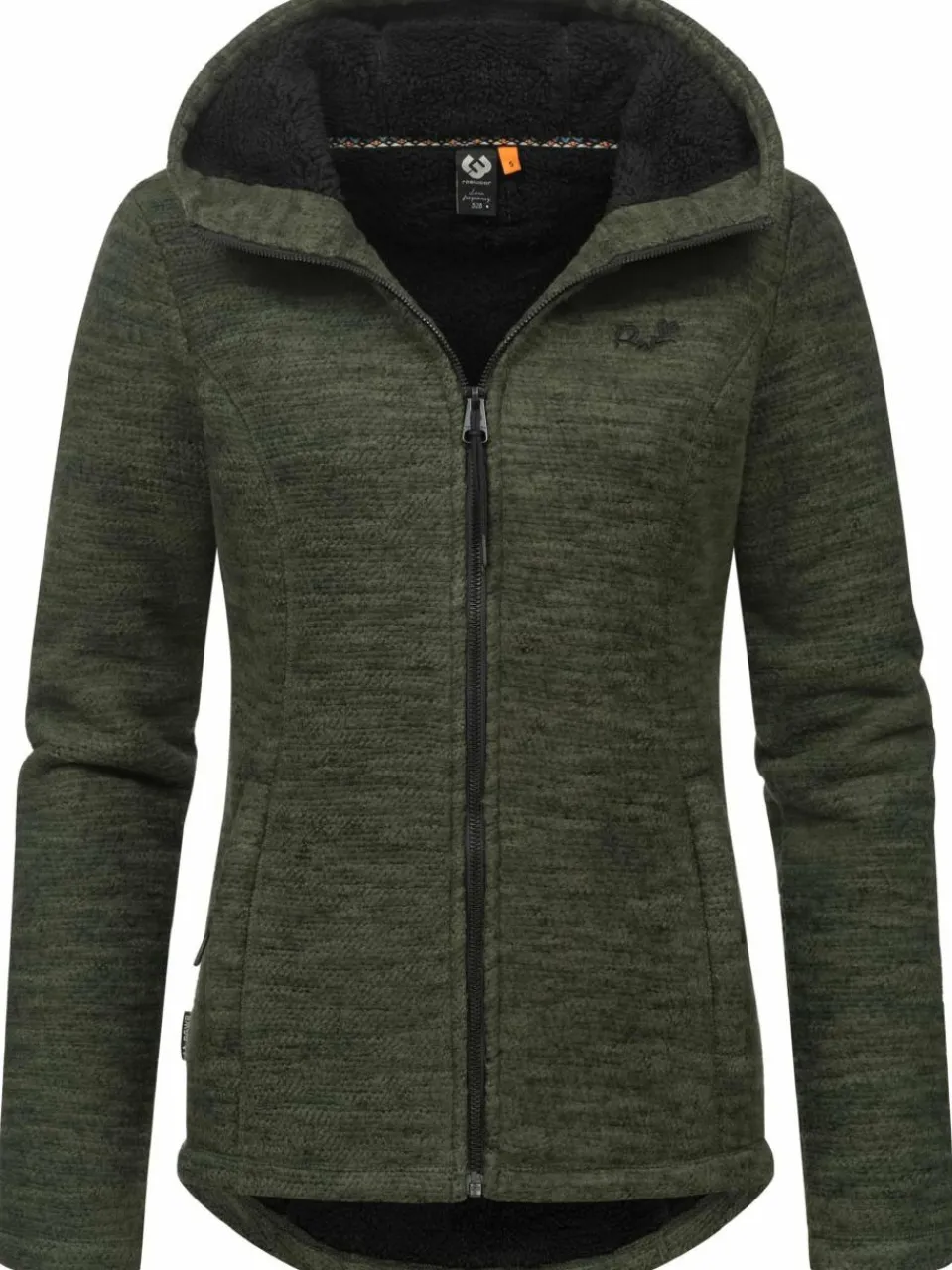 Ragwear Sweatshirts & Sweatjacken<Damen Kapuzenstrickjacke - Lyshka Melange oliv meliert