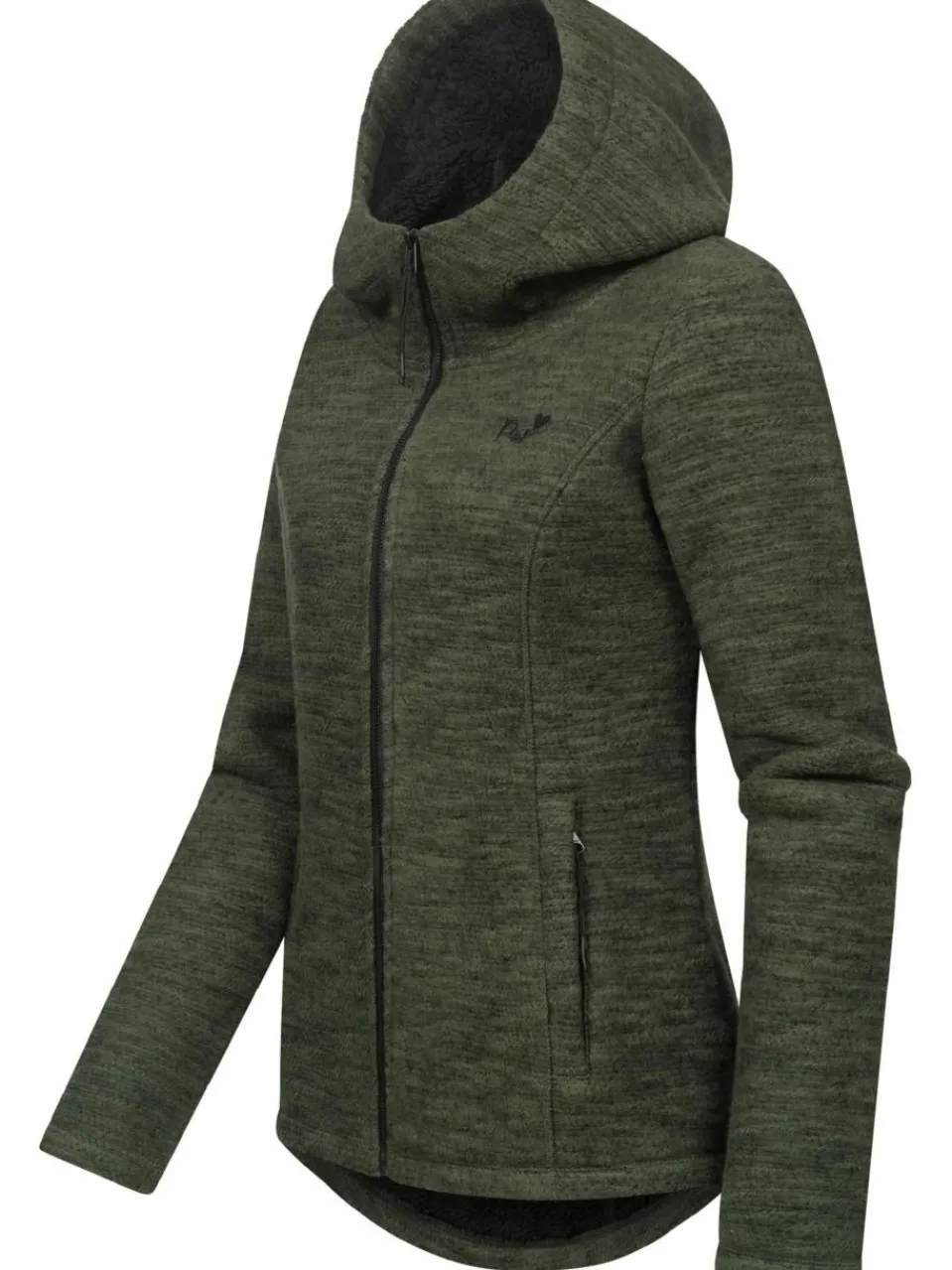 Ragwear Sweatshirts & Sweatjacken<Damen Kapuzenstrickjacke - Lyshka Melange oliv meliert
