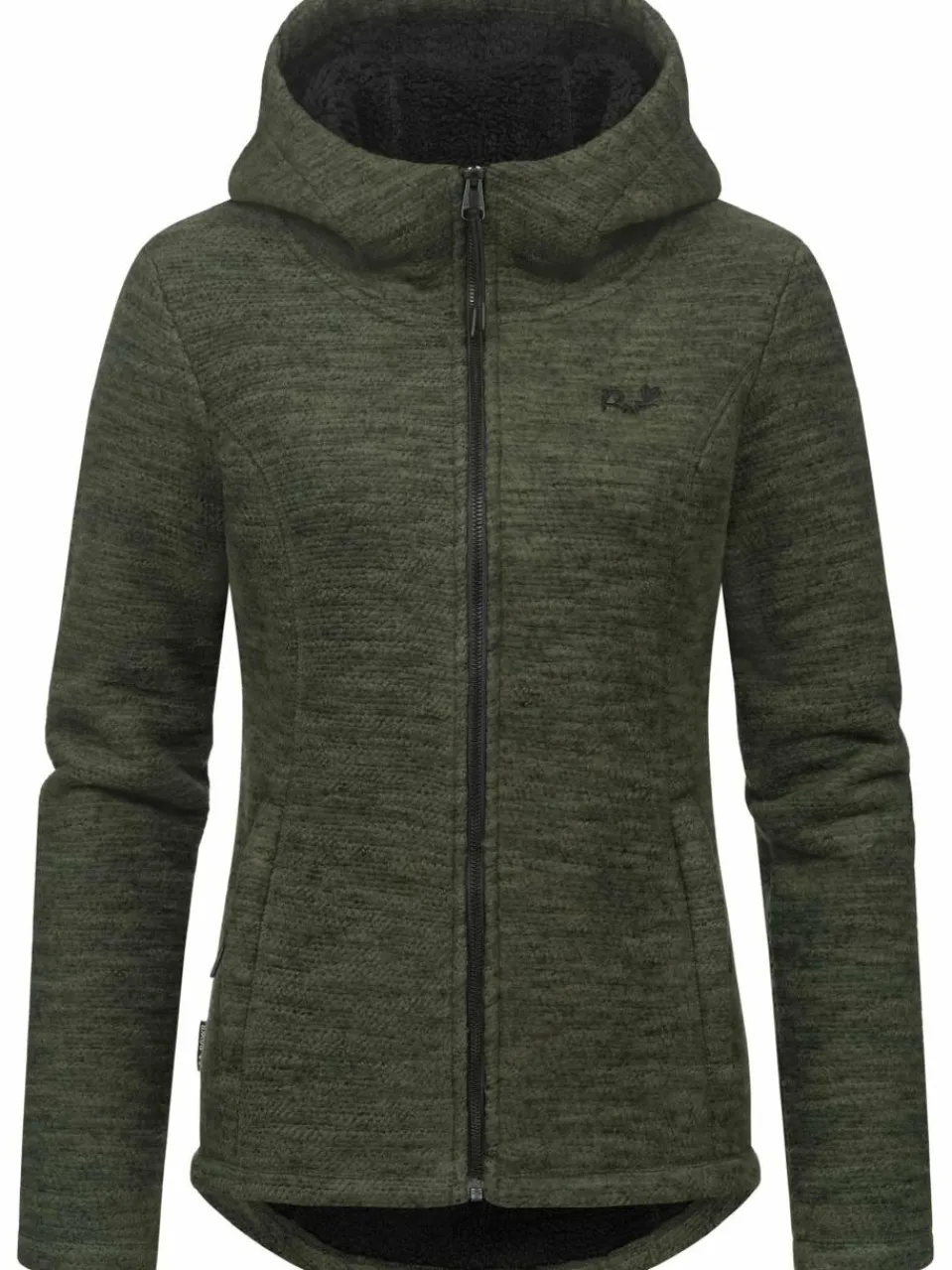 Ragwear Sweatshirts & Sweatjacken<Damen Kapuzenstrickjacke - Lyshka Melange oliv meliert