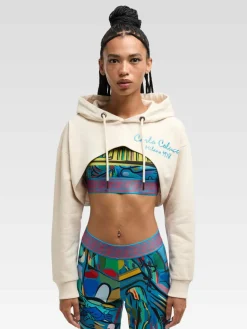 Carlo Colucci Sweatshirts & Sweatjacken<Damen Kapuzensweatjacke - Declara weiß bedruckt