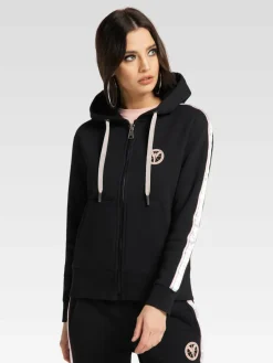 Carlo Colucci Sweatshirts & Sweatjacken<Damen Kapuzensweatjacke - Cattaruzza schwarz uni