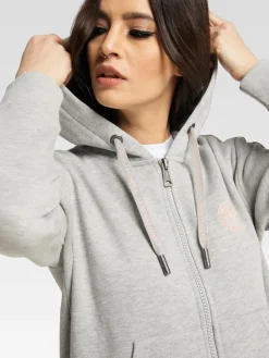 Carlo Colucci Sweatshirts & Sweatjacken<Damen Kapuzensweatjacke - Cattaruzza grau uni