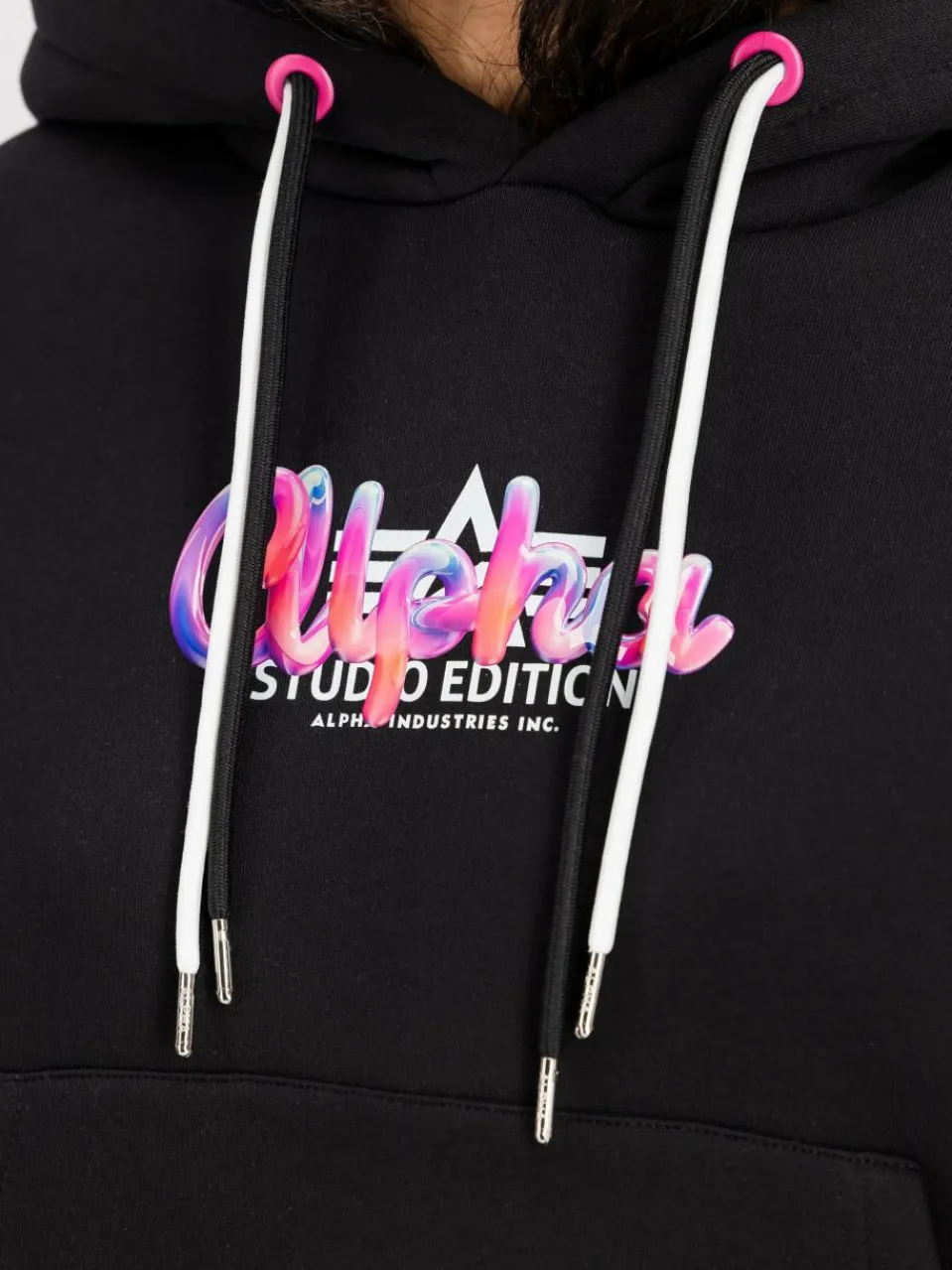 Alpha Industries Sweatshirts & Sweatjacken<Damen Kapuzensweatshirt schwarz bedruckt