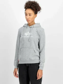 Alpha Industries Sweatshirts & Sweatjacken<Damen Kapuzensweatshirt grau bedruckt