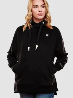 Navahoo Sweatshirts & Sweatjacken<Damen Kapuzensweatshirt - Silberengelchen schwarz uni