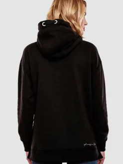 Navahoo Sweatshirts & Sweatjacken<Damen Kapuzensweatshirt - Silberengelchen schwarz uni