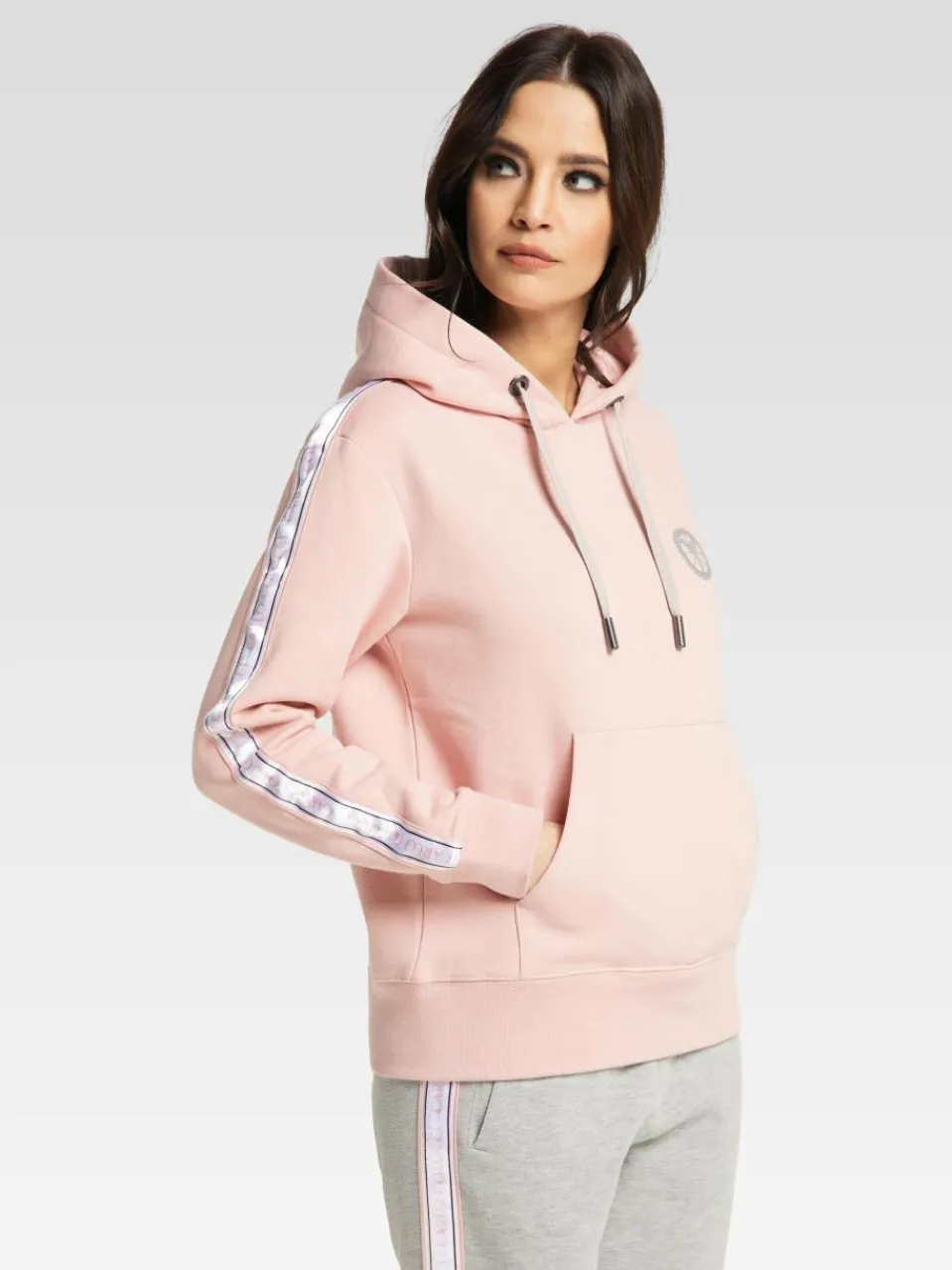 Carlo Colucci Sweatshirts & Sweatjacken<Damen Kapuzensweatshirt - Catania rosa uni