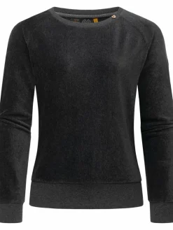 Ragwear Sweatshirts & Sweatjacken<Damen Kapuzensweatshirt - Johanka Velvet grau uni