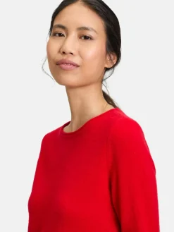 Betty Barclay Pullover & Strickjacken<Damen Kaschmir-Pullover rot uni