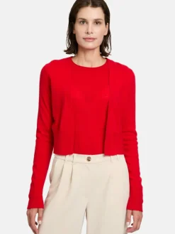 Betty Barclay Pullover & Strickjacken<Damen Kaschmir-Strickjacke rot uni