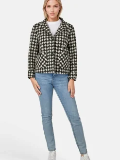 White Label Blazer<Damen Kastenjacke schwarz kariert