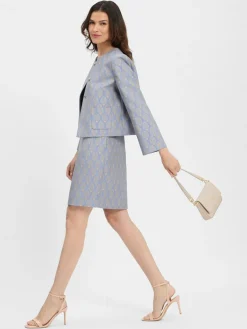 JOOP! Blazer<Damen Kastenjacke - Jolly blau mais gemustert