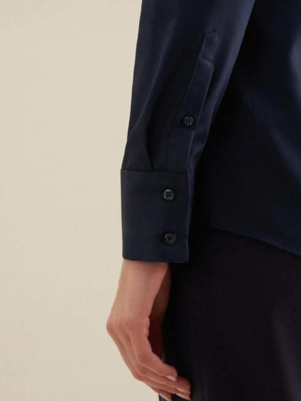 Seidensticker Blusen<Damen Kelchkragenbluse - Uni blau uni