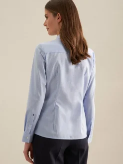 Seidensticker Blusen<Damen Klassische Bluse - Uni blau uni