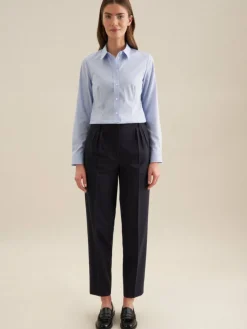 Seidensticker Blusen<Damen Klassische Bluse - Uni blau uni