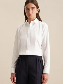 Seidensticker Blusen<Damen Klassische Bluse - Uni weiß uni