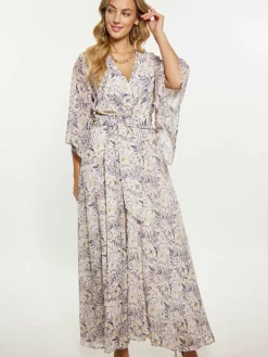 Faina Kleider<Damen Kleid lila gemustert