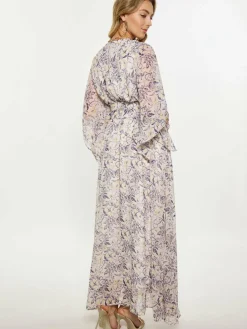 Faina Kleider<Damen Kleid lila gemustert