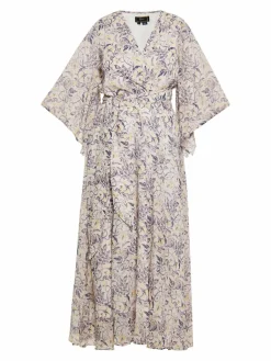 Faina Kleider<Damen Kleid lila gemustert