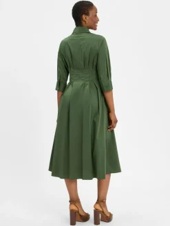 Ambiance Kleider<Damen Kleid grün uni