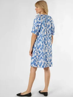 Ambiance Kleider<Damen Kleid blau ecru gemustert