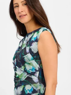 Swing Kleider<Damen Kleid marine mehrfarbig gemustert