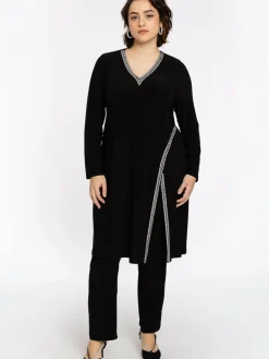 YOEK Kleider<Damen Kleid schwarz strukturiert