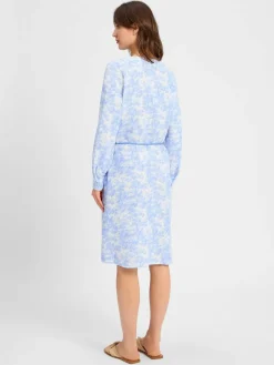 Marie Lund Kleider<Damen Kleid hellblau gemustert